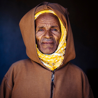 Elderly Amazigh Man wearing traditional Moroccan Djellaba, Assaiss market, Souss Massa Draa, Southern Morocco