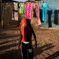 Between the laundry lines